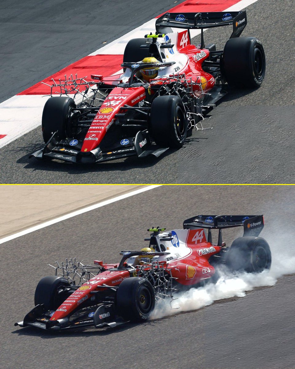 f1speed_indo's tweet photo. Lewis Hamilton alami lock-up saat instalasi lap jelang masuk ke tikungan 10. https://t.co/pG8szN1IjF