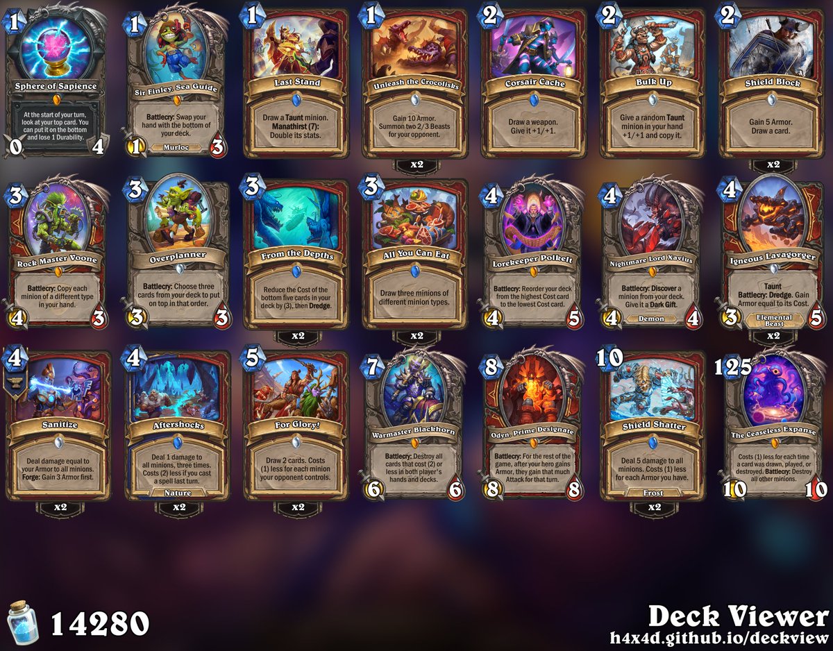 Added TicTac to Igneous Warrior. I think it fits

I like Voone and Bulk Up against piles. Extra Gorgers are never wrong when you use at least 2 every game

AAEBAaiaBgzAuQOPzgP21gOa7QPlsATEkgWo4AWl9gWPzwaq6gbDgweLvgcJ+YwEjLcE784EjtQEi5QGn54Gjr8G6qcH/K8HAAA=