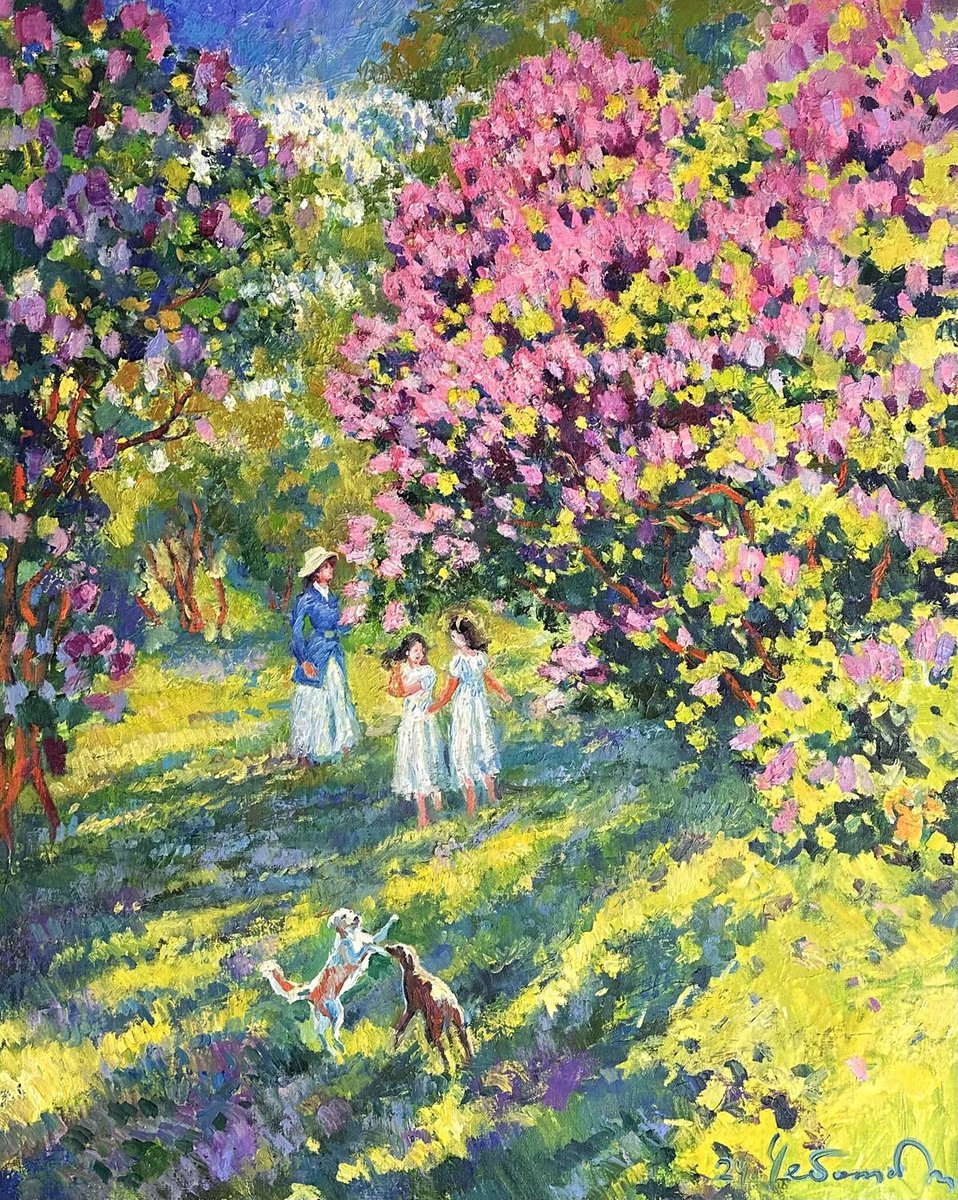 MartineArtB's tweet photo. Bonjour, good morning ☕🕊️
"La vie est une goutte de temps dans l'océan infini de l'éternité."
~Taha-Hassine FERHAT~
🎨"A walk in a heavenly"
Huile sur toile par ~Andrey Chebotaru~
#art #Nature #impressionisme