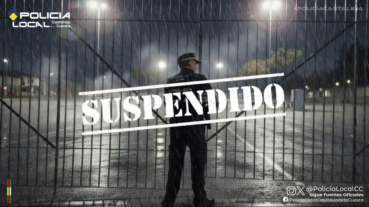 PoliciaLocalcc's tweet image. ⚠️Información de Interés⚠️
Atendiendo a las condiciones meteorológicas y a la previsión de lluvia por la #Aemet, los comerciantes del #Mercadillo municipal en su mayoría no han procedido al montaje de sus puestos, quedando #suspendido el mismo.
#11Febrero
#PoliciaCastilleja