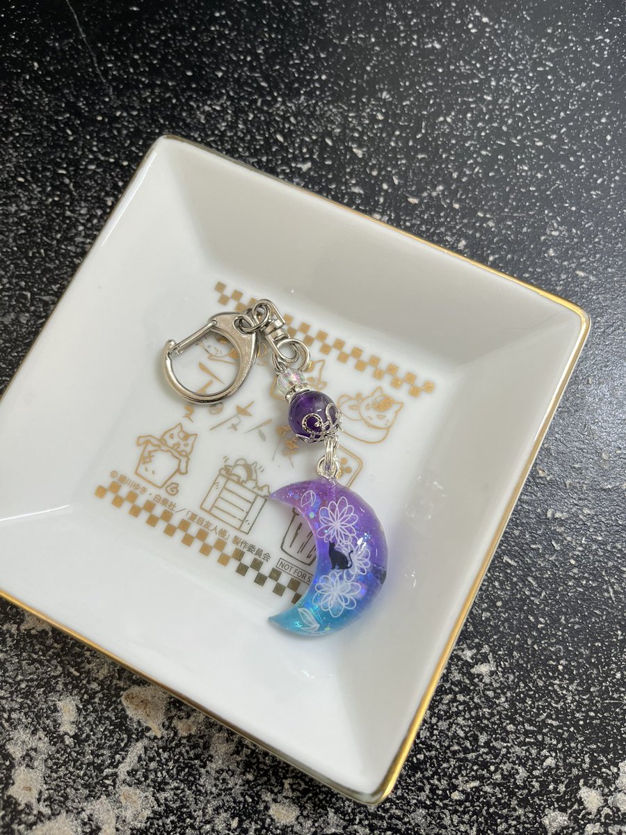 猫の三日月型キーホルダーも作りました(^O^)