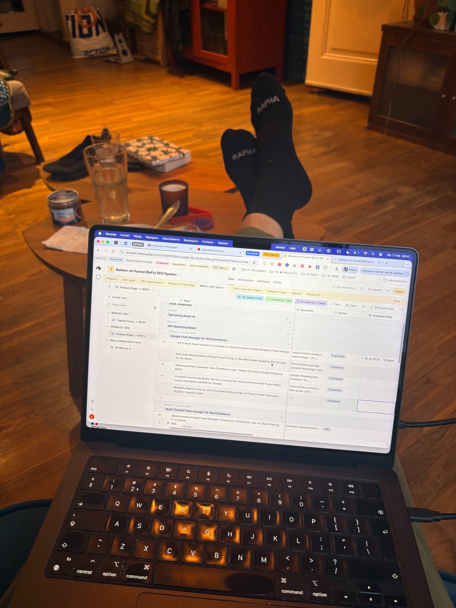 hellojongbloed's tweet photo. I used to map topical clusters for clients manually in Airtable.  

Rows and rows of keywords, trying to link product A to blog post B to category C.  

It worked. Clients got traffic. But my brain melted. 📷 

That's why we're pivoting KyraSuite from a "service" to a SaaS.

The new engine doesn't just "write content." It analyzes your entire catalog and builds the internal link structure for you.  

We're turning 40 hours of spreadsheet hell into a 4-minute workflow.  

Code is messy right now, but the logic is beautiful.

#BuildInPublic