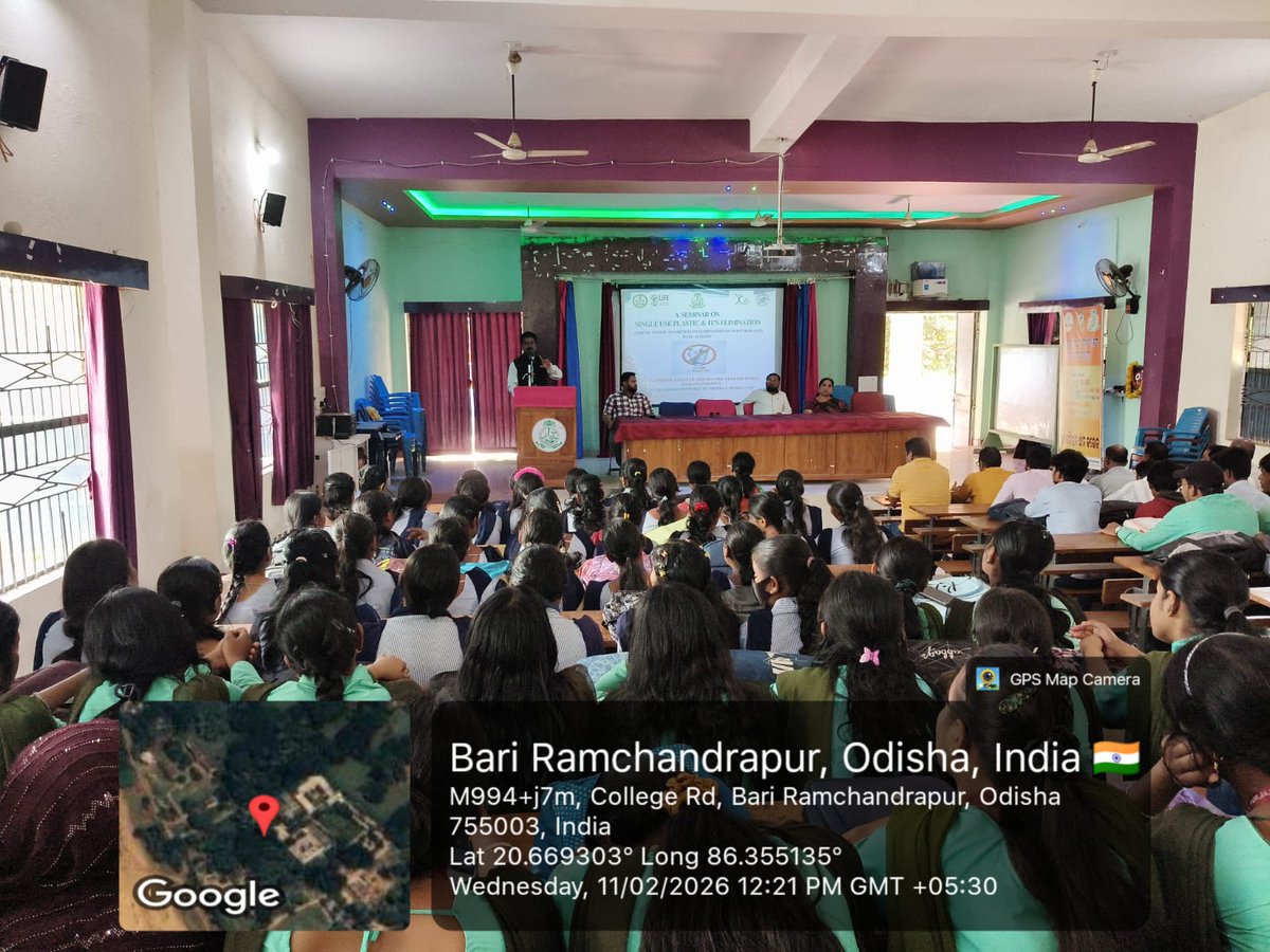 Principal_GCC's tweet photo. Awareness today, sustainability tomorrow. 🌍♻️
A seminar on “Single Use Plastic &amp; Its Elimination” at Gopabandhu Choudhury College,Bari, inspiring students and staffs to adopt eco-friendly alternatives.
#BeatPlasticPollution #SayNoToSingleUsePlastic #GreenFuture #Odisha https://t.co/x0rxB58RwN