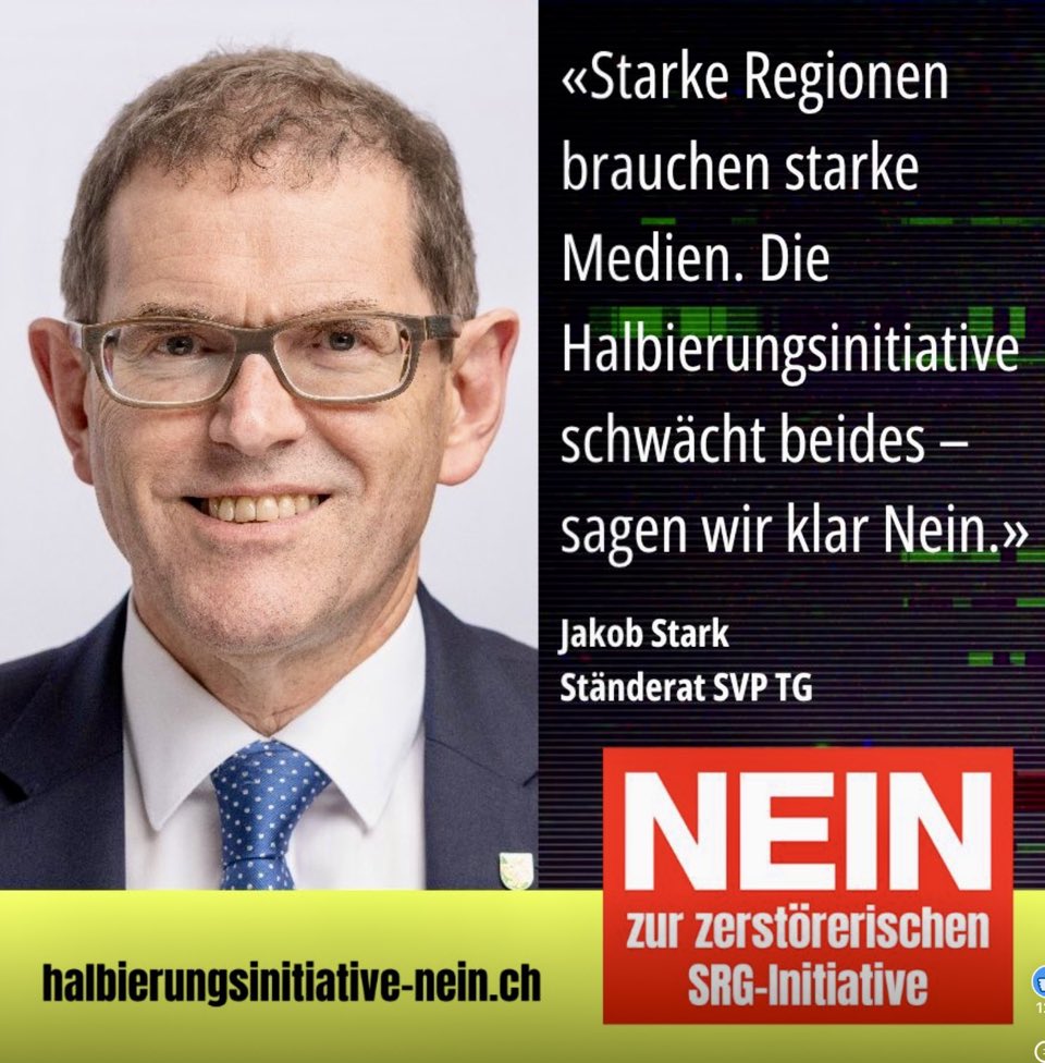 Auch im konservativen Thurgau ist man gegen die SRG-Initiative. Für eine starke, regionale Berichterstattung: #HalbierungsInitiativeNEIN