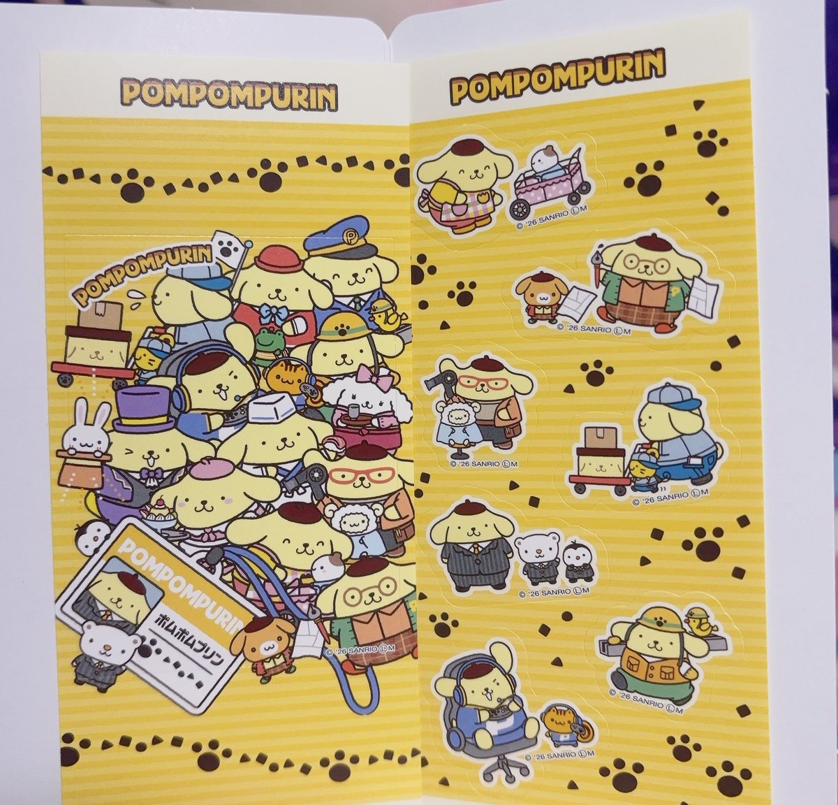 あらゆる労働をするプリンくんのシールを見てもらうか