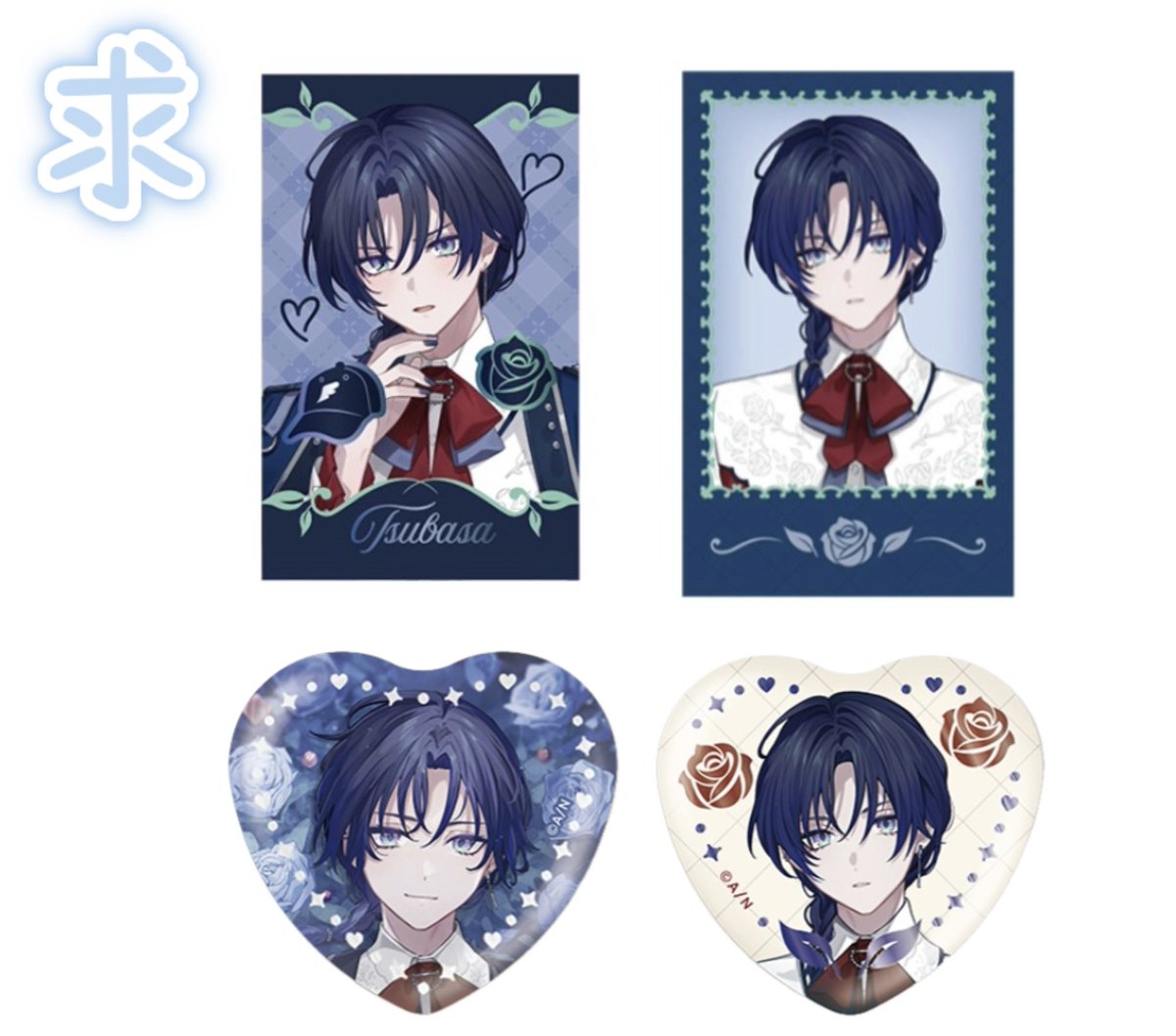 買取》にじさんじ Rose Valentine 缶バッジ チェキ風カード チェキ 譲