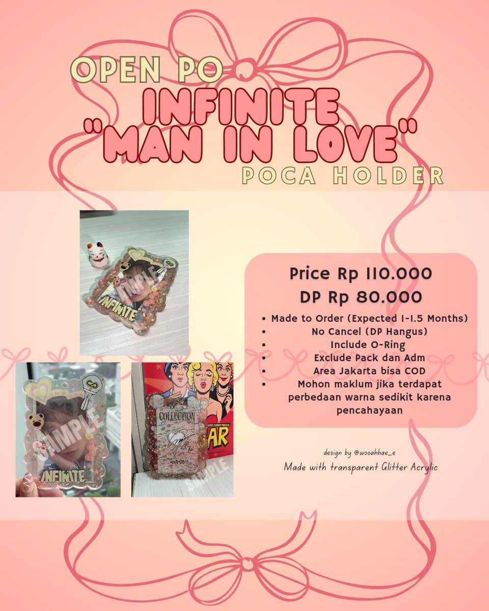 PO INFINITE Photocard Holder

by <a href="/wooahhae_e/">thena ♡ ( ` ^ ´ ) kim sungkyu 김성규</a>

Form : bit.ly/CaholINFT

Close PO 24 Feb 2026

✨ incl. O-ring
✨ Muat untuk PC dengan sleeve
✨ Warna bisa sedikit berbeda dari gambar

DP Rp 80.000 / pcs