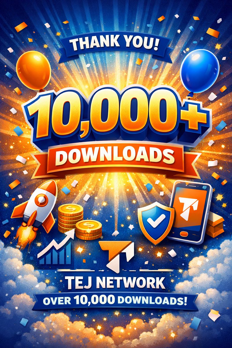 TejCoin's tweet image. 🚀 TEJ Network has officially crossed 10,000+ downloads!
Thank you to everyone who believed in the vision and supported us from day one.
This is just the beginning — bigger updates, more utilities, and a stronger ecosystem coming soon! 🔥
#TejNetwork #TejCoin #CryptoAfrica