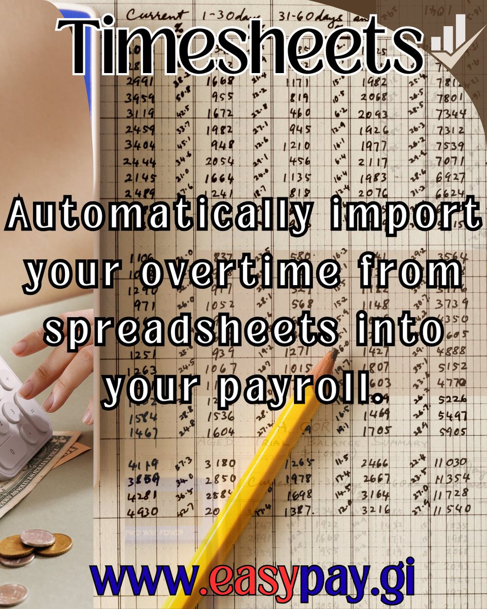 EasyPay can import overtime straight into payroll from a spreadsheet. One of many time saving features.

Contact us for more information. Visit easypay.gi

#gibraltarpayroll #gibraltarbusiness #easypay #gibraltaraccountants #gibraltartax #gibraltarpayroll