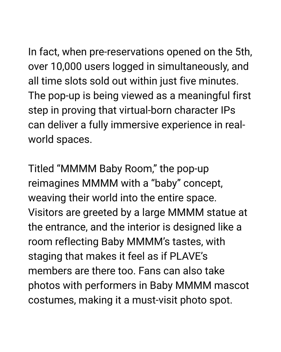 iwriteplv's tweet image. 📰

PLAVE's character MMMM gets its first solo pop-up, global tour ahead!

🔗 slist.kr/news/articleVi…

---

#PLAVE #MMMM