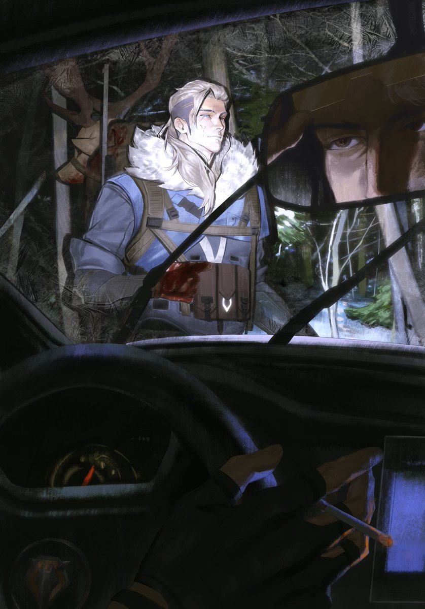 yji59128254's tweet image. #VALORANT #SOVA #Tejo #teva #枭狐 
这是猎枭第一次领钛狐来到自己的故乡，也是钛狐头一回见到猎枭狩猎时的模样，为保证行动的顺利他这个外行人只能驾车在远处等着。风从雪原上吹过来，夹着冷冽的空气。他望着那个逐渐缩小的背影消失在树荫里，忽然觉得，猎枭是属于这片土地的，这是他从没见过的样子