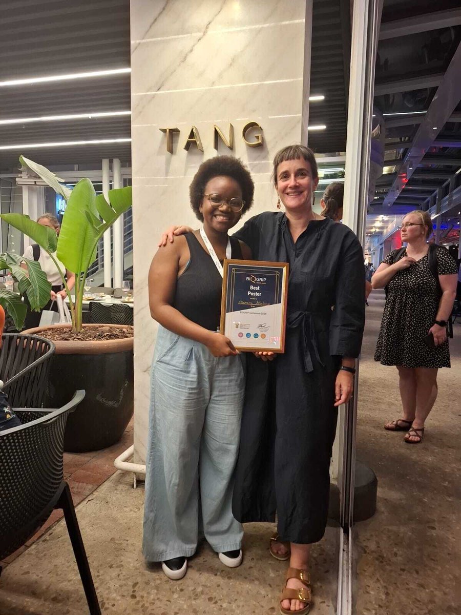 heri_uct's tweet photo. 🎉 Big congratulations to our HERI MSc student, Marang Keebine, for receiving the Best Student Poster Award at the BIOGRIP 2026 conference (UCT, 28–30 January)! Wishing her continued success in her research journey! https://t.co/1ZxvRX76lo