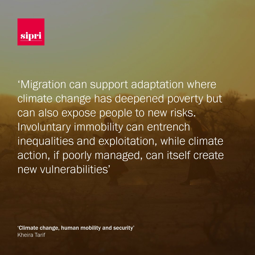 SIPRIorg's tweet image. How can the connected challenges of climate change, human mobility and security be addressed? Read the recommendations in this SIPRI Policy Brief: ➡️ doi.org/10.55163/SBGH8…

#ClimateChange #Migration #HumanMobility #Peace