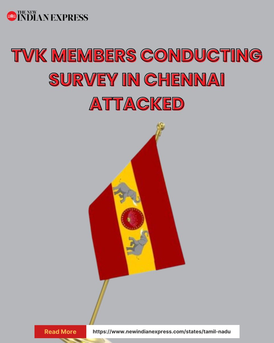 xpresstn's tweet photo. Five members of #TVK were injured after a group of unidentified men allegedly attacked them when they were conducting a survey in Parry’s Corner. An #FIR is yet to be registered, a police source said.
According to sources, the injured are Thangapandiyan of #Mannady, his sister Bhavani, Jafar Hussain of #Mannady, Dilip of #ParrysCorner, and Mukesh of #Kondithope.
Sources said that #TVK workers were carrying out a survey among voters in the #Chennai Harbour Assembly constituency when a group of people confronted them on Angappan Street, questioning whether permission was obtained to conduct the exercise. The confrontation soon escalated into a heated argument.
Police sources said the group allegedly assaulted the survey team and chased them away.
