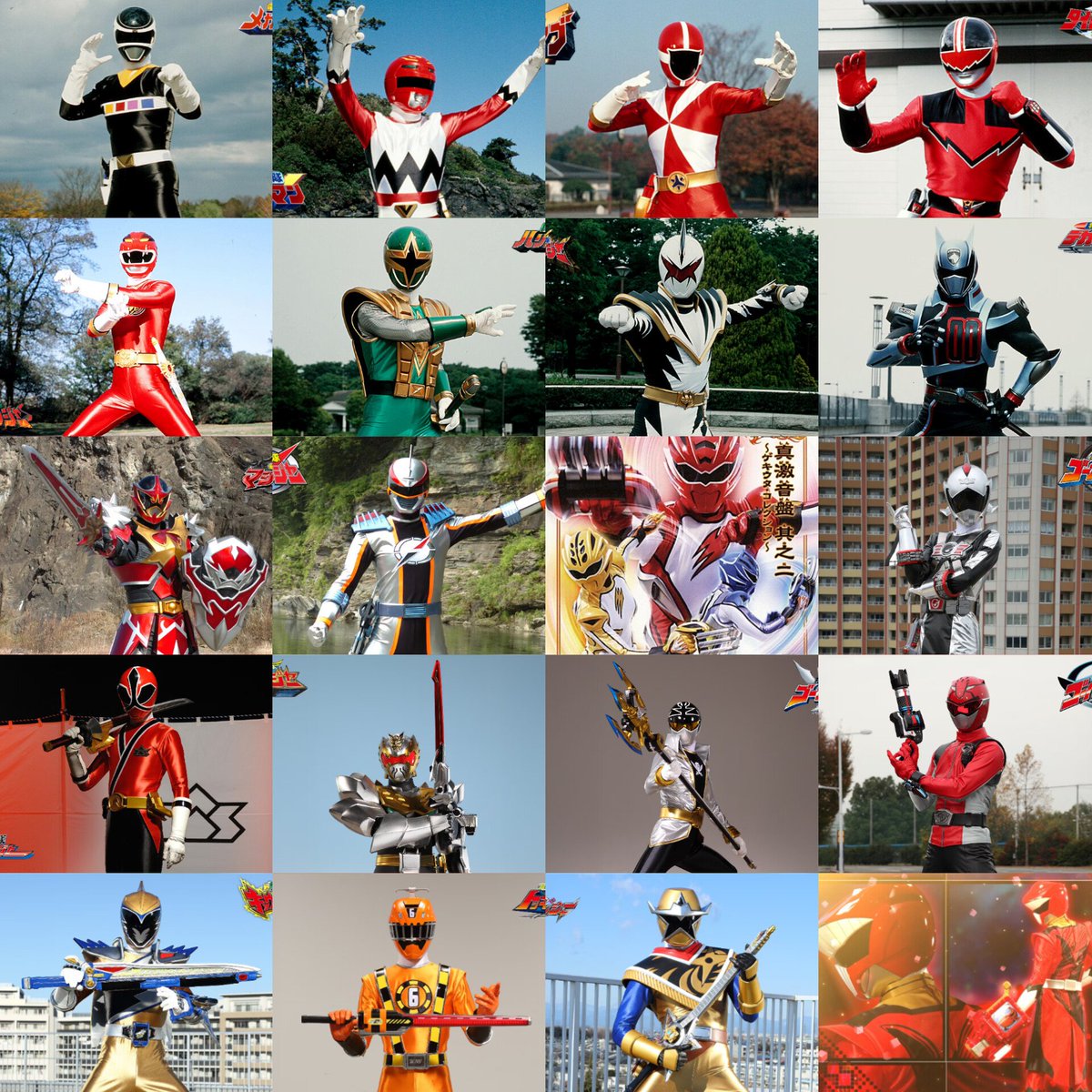 Favorite design from each sentai. Something I noticed is how often I ...