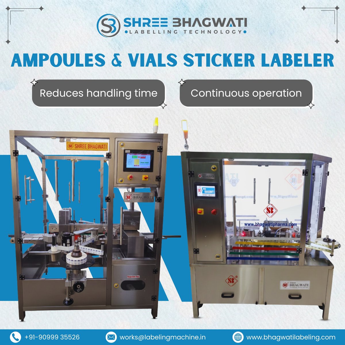 bhagwatilabel's tweet image. Boost production with the Ampoules &amp;amp; Vials Sticker Labeler—high-speed, synchronized labeling for uninterrupted operation.

Visit: bhagwatilabeling.com/products/ampou…

#ShreeBhagwatiLabelingTechnologies #AmpoulesAndVialsStickerLabeler #EfficientLabeling #HighSpeedLabeler