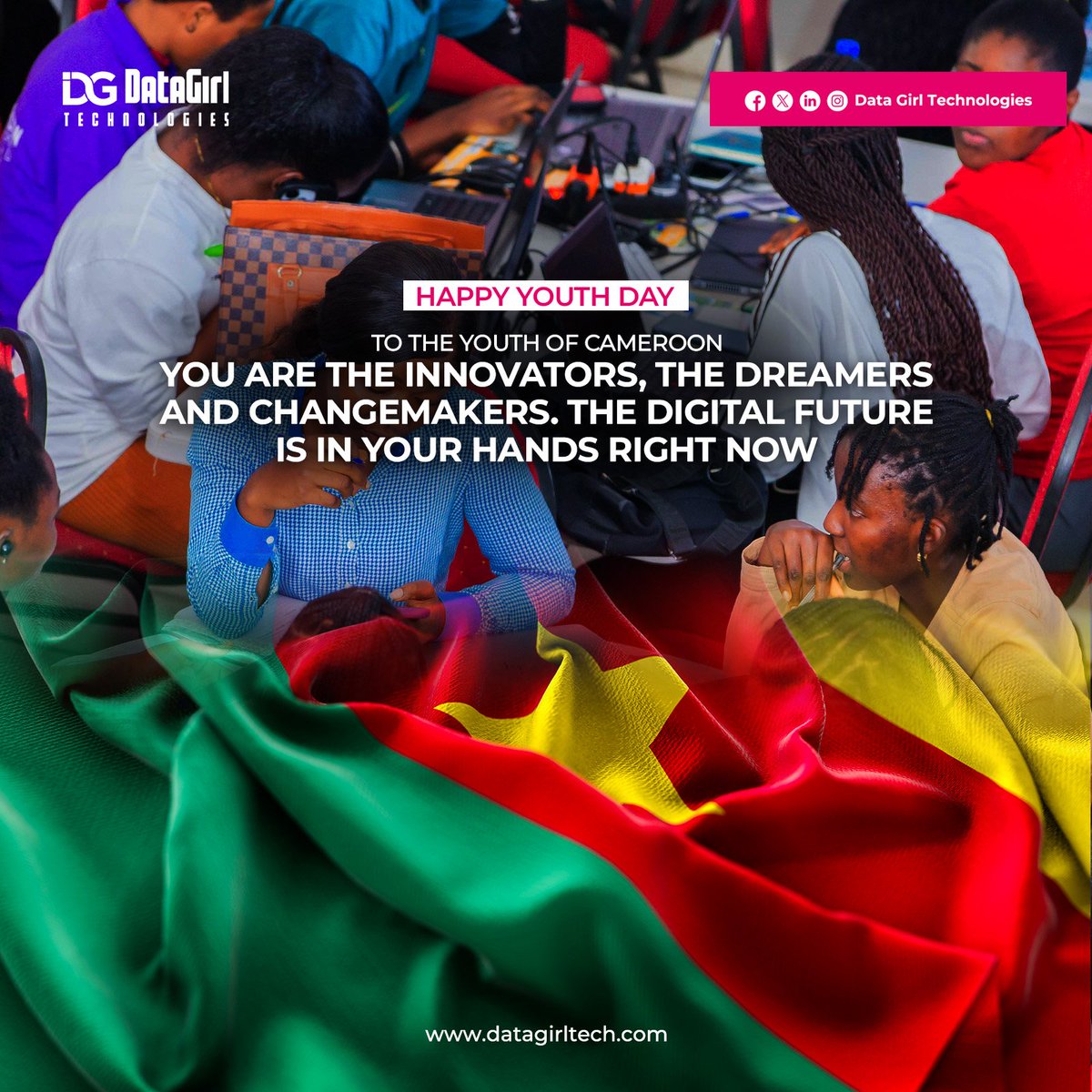 DataGirlTech1's tweet image. To the youth of Cameroon: You are the innovators, the dreamers and the changemakers.

The digital future is in your hands right now.

Keep coding, keep dreaming big. Your potential is limitless 

#datagirltech #youthday #TechEducation #youthempowerment