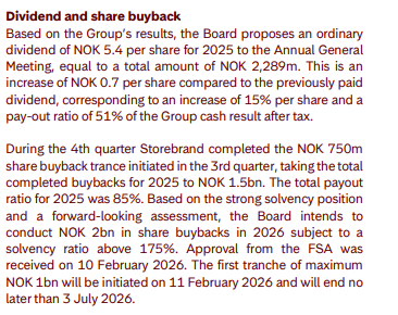 don_crisse's tweet image. Dels en mycket bra rapport från #LATO, som höjer utdelningen med 10 %, dels en detsamma från #STB (#Storebrand), som höjer utdelningen med 15 % + återköp om 2 miljarder NOK.