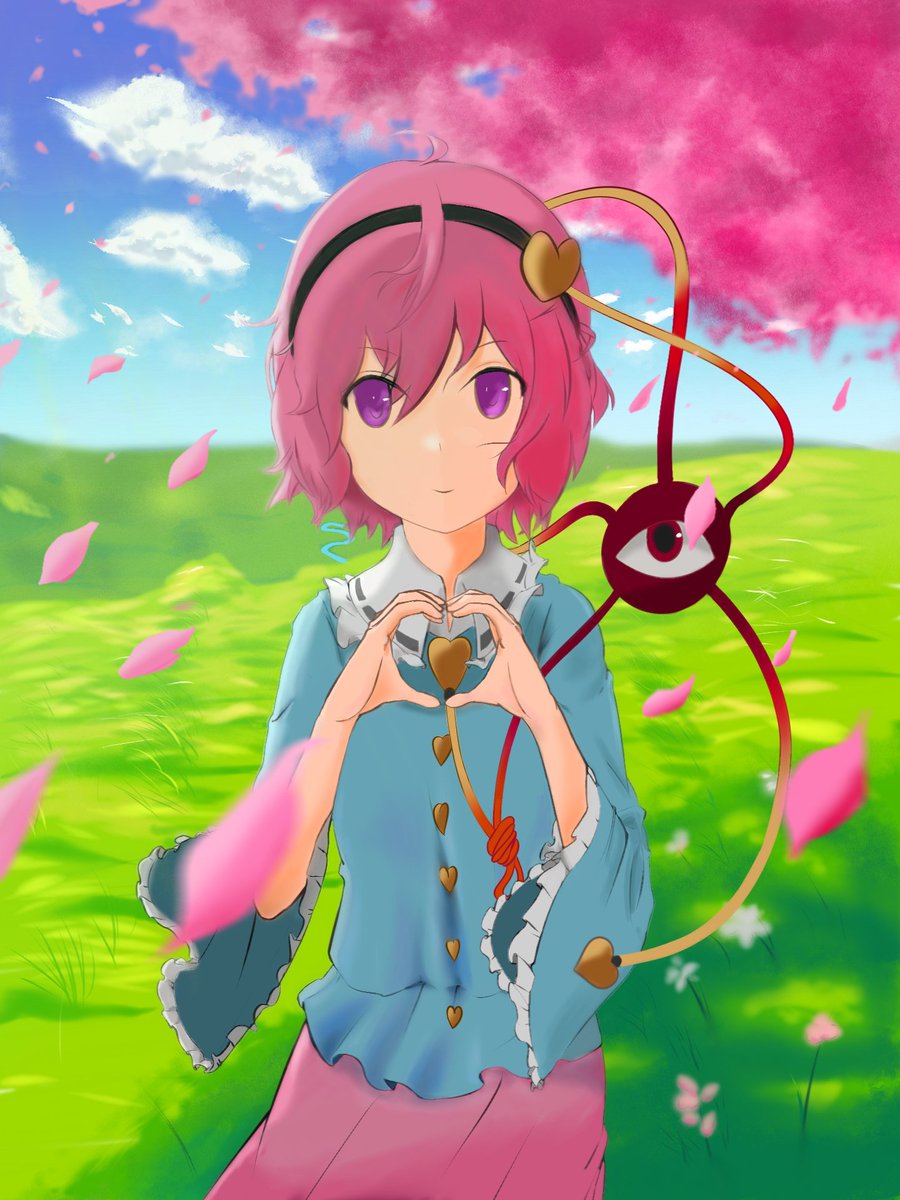 半日かけて描いたさとりちゃんです！ デジタル作画は初心者で、ふだん