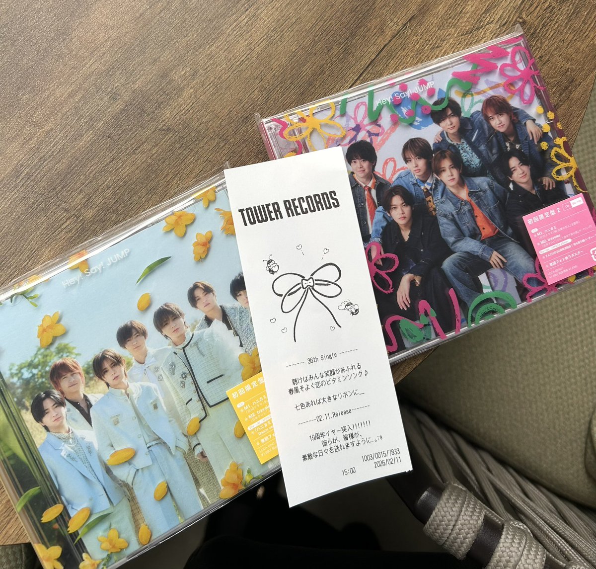 cy_ad_'s tweet photo. ハニカミrelease㊗️
タワレコレシートかわいい🐝

#ハニカミJUMP https://t.co/KmDKjvtULr