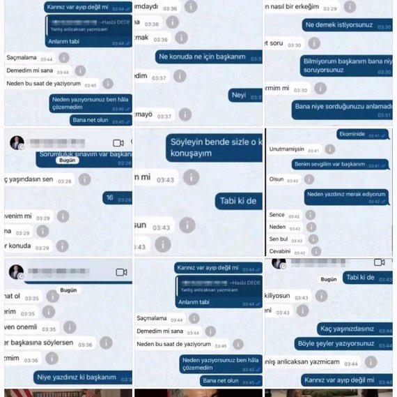 📍YERLİ EPSTEİN Mİ | Bu tweeti dikkatle ve sonuna kadar okumanızı rica ediyorum!

Giresun’un Görele ilçesi Belediye Başkanı Hasbi Dede’nin, 16 yaşındaki bir kız çocuğuna taciz mesajları:

“Kız: Karınız var ayıp değil mi?

H: Kaç yaşındasın sen?

Kız: 16.

H: Nasıl bir erkeğim?