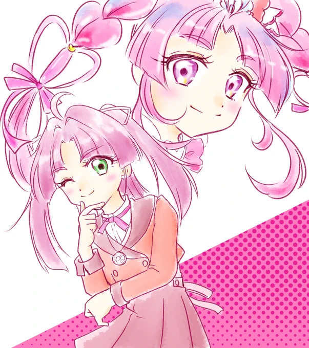 古林みくるちゃんを描かせていただきました! リクエストありがとうございました! 資料みていたらプリキュアになったあとの髪型が素敵だったので一緒に描かせていただきました (現在リクエストは締め切らせていただいております)