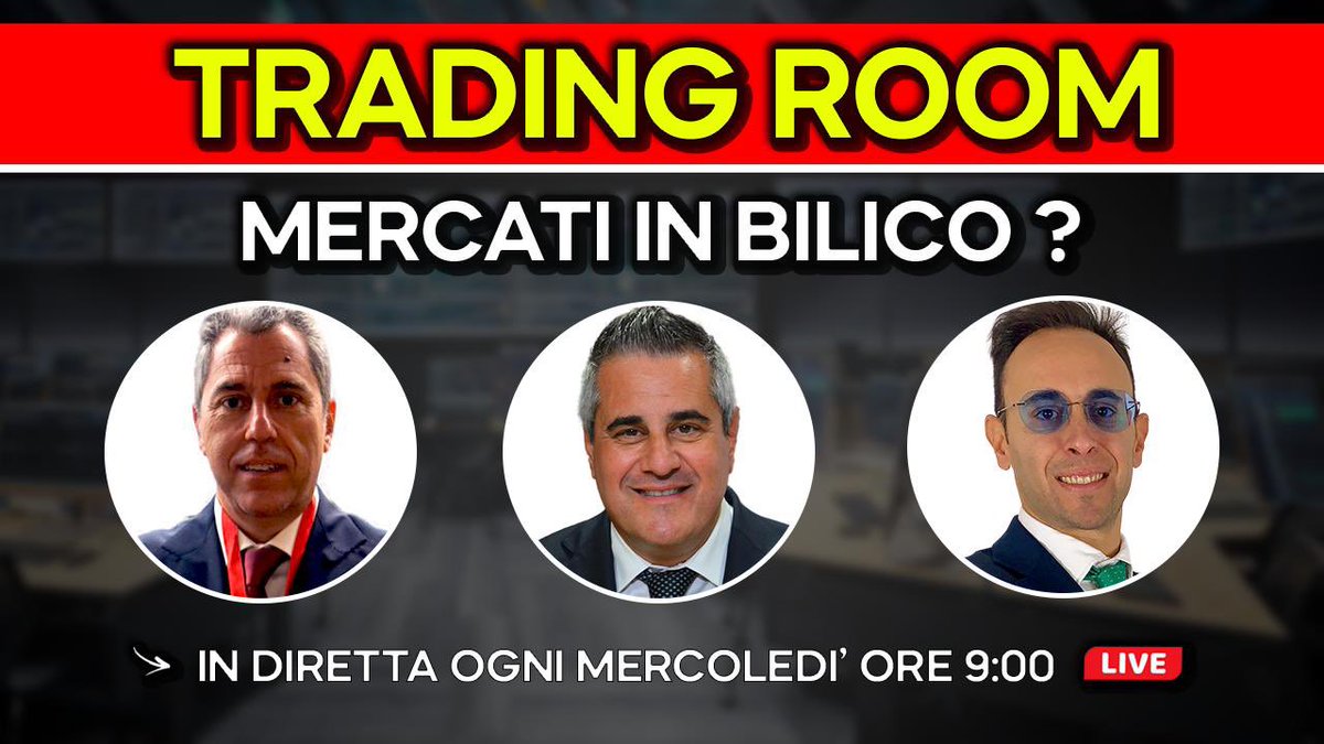 “MERCATI IN BILICO ? - Trading Room” in diretta alle ore 9:00, con Massimo Vita e Salvatore Scarano !

🔴 Link Diretta qui: youtube.com/live/-7RAJ8-pD…