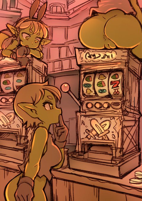 カジノで台を選ぶ緑の生き物です リーチ目に見えるのは変則押しの結果かもしれないと疑っています 