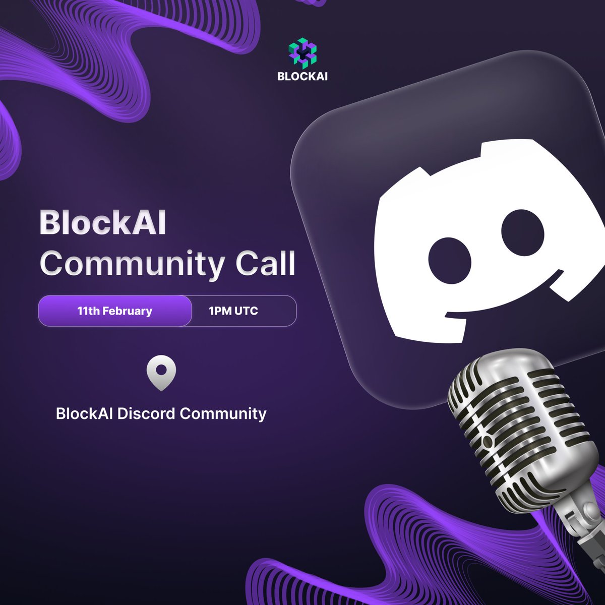 BlockAi_live's tweet photo. BLOCKAI COMMUNITY CALL REMINDER
Join us Today for our BlockAI Community Call as we connect, share updates, and discuss what’s ahead for the ecosystem.
🗓 Today
⏰ 1PM UTC
📍 BlockAI Discord Community
🔗 https://t.co/PvdLljzW3B
#BlockAI #Web3 #CommunityCall #AIxBlockchain https://t.co/rBSpOaAgAa