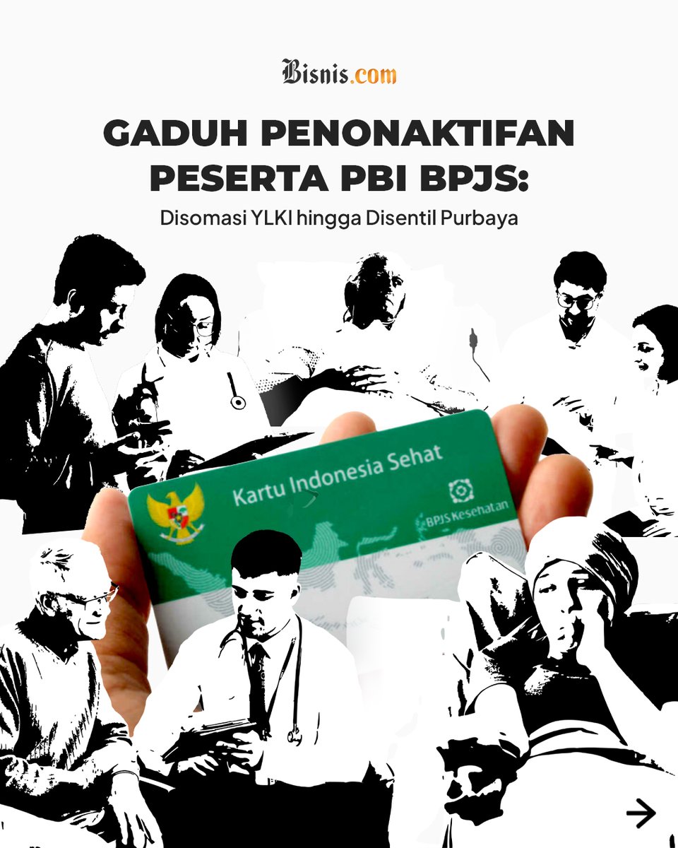 Bisniscom's tweet image. Kebijakan pemerintah menonaktifkan 11 juta peserta JKN segmen PBI BPJS Kesehatan menuai respons dari berbagai pihak, salah satunya somasi dari Yayasan Lembaga Konsumen Indonesia (YLKI). Selengkapnya di… instagram.com/p/DUnEl7UAXeL/… #bisniscom #bpjs #kesehatan #purbaya #kemensos