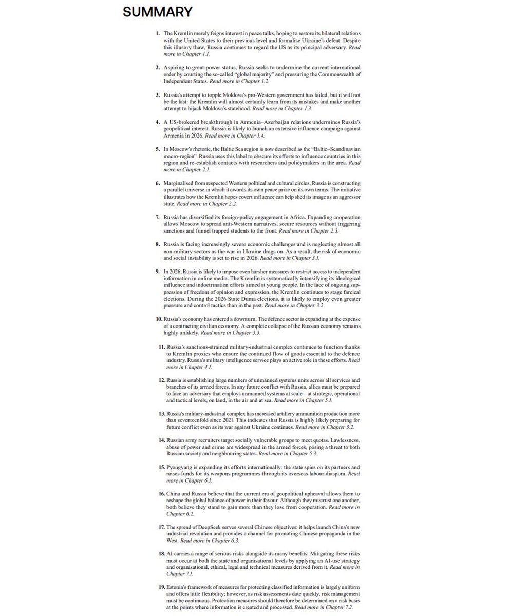 NEW!!   Russia sending diplomats, intelligence officers banned from Europe to Africa, per Estonian intel findings 

READ full report 👇

raport.valisluureamet.ee/2026/assets/VL…