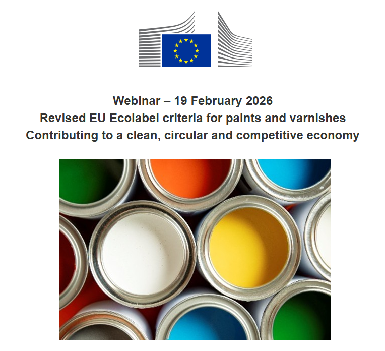 EcolabelUE's tweet photo. Webinar EU Ecolabel for paints and varnishes - February 2026
https://t.co/wMXAbUuJsF https://t.co/spOERQ0f6k
