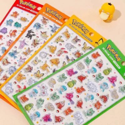 韓国限定ポケモン3Dクリスタルステッカーの4種セット、再販されてるよ