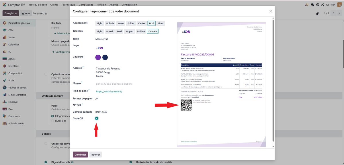icstechfr's tweet photo. Nouveauté Odoo : ajoutez un QR code de paiement sur vos devis et factures 📲

✔ Scan ou clic pour payer
✔ Moins de retards de paiement
✔ Expérience client améliorée
Une gestion plus simple et plus rapide avec Odoo.
#Odoo #ERP #Digitalisation #ICSTech https://t.co/hNdxt4Gfhv