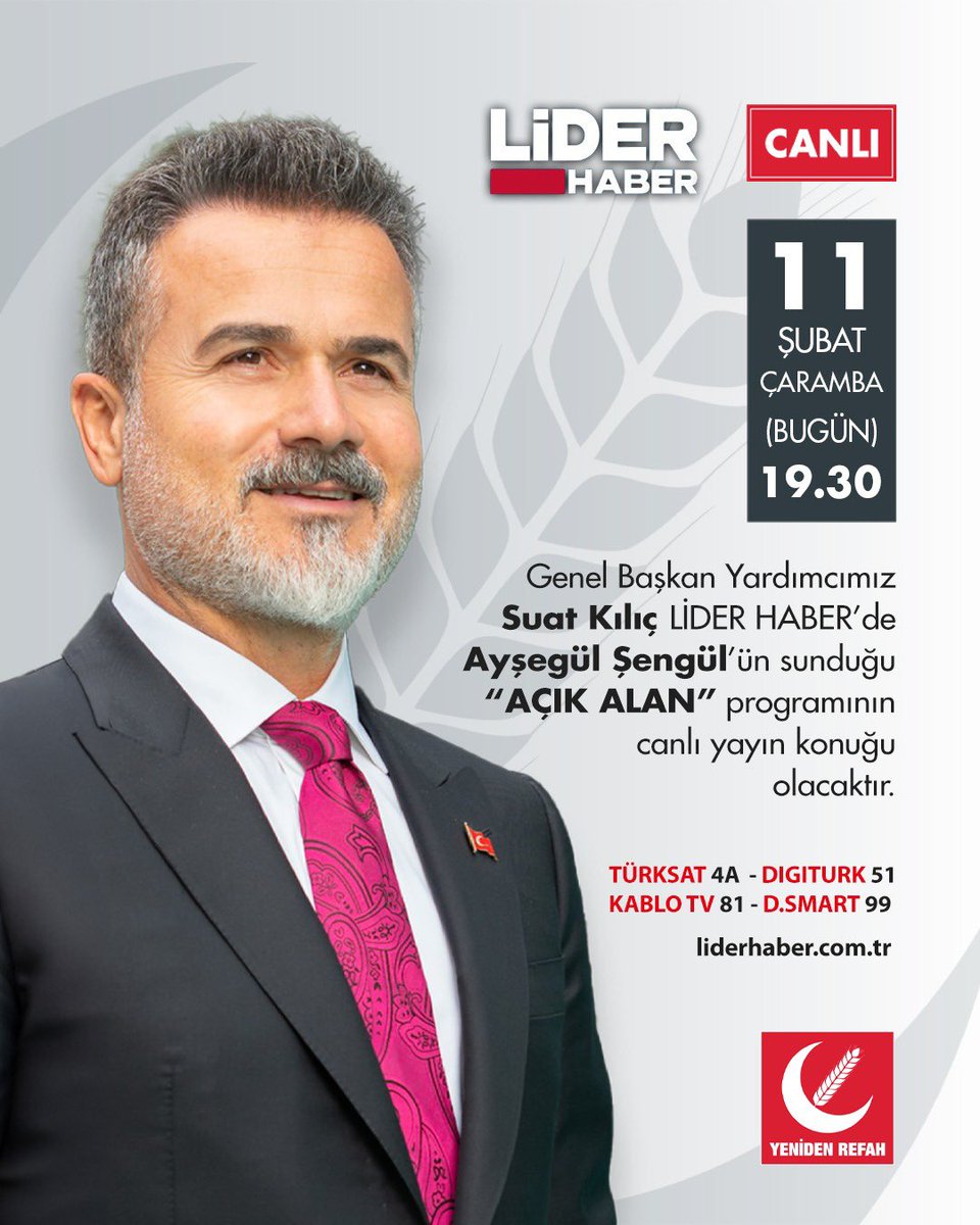📡CANLI YAYIN

Genel Başkan Yardımcımız <a href="/suatkilic/">Suat KILIÇ</a> <a href="/liderhabertv/">Lider Haber TV</a> ’de bu akşam saat 19.30’da  <a href="/aysegulsengul_/">Ayşegül Şengül</a> ’ün sunduğu “AÇIK ALAN” programının canlı yayın konuğu olacaktır.
