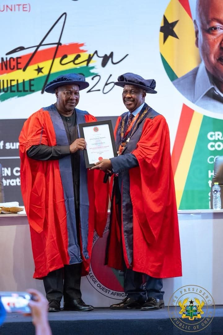 President Mahama has been decorated as the Grand Patron of West African College of Surgeons in recognition of his distinguished support for healthcare delivery and surgical advancement across the region. The president highlighted the transformative role of technology in