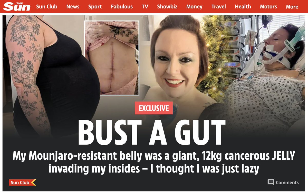 EXCLUSIVE for <a href="/TheSun/">The Sun</a> - "My Mounjaro-resistant belly was a giant, 12kg cancerous JELLY invading my insides – I thought I was just lazy" thesun.co.uk/health/3814674…
🖋️ <a href="/Livstringer_/">Olivia Stringer</a>