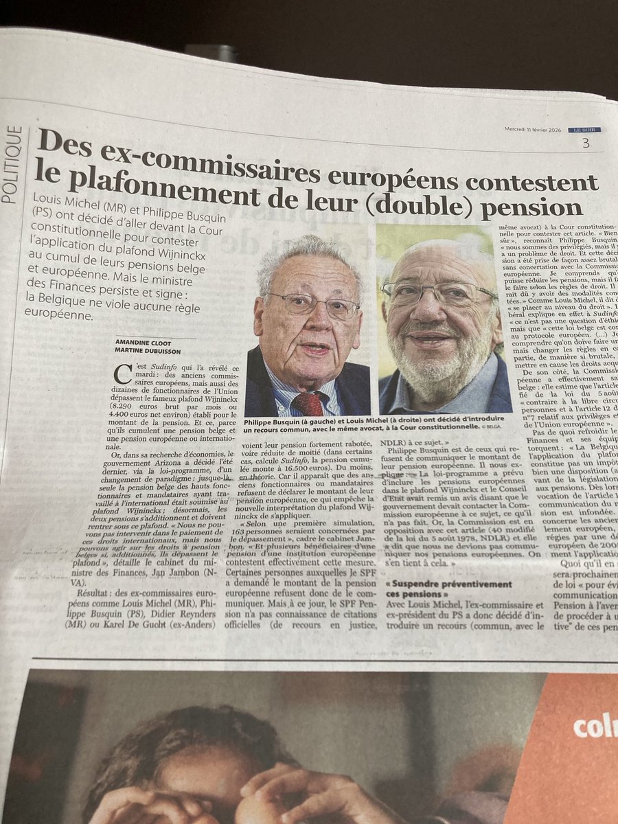 cauwelaert's tweet image. Sommige burgers zijn gelijker voor de wet, gewezen Eurocommissarissen bijvoorbeeld...