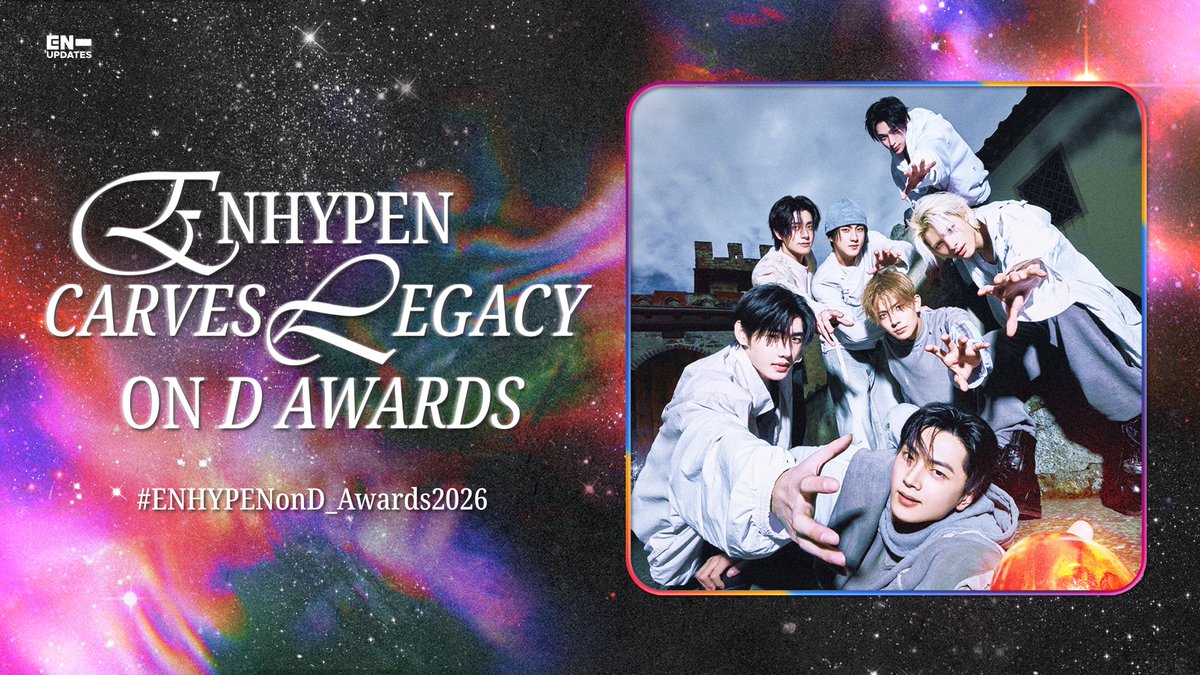 enhypenupdates's tweet image. Tonight, the 2026 D AWARDS stage belongs to ENHYPEN. 💫

Power, precision, and undeniable charisma—today is another reminder that their artistry knows no limits. Use the tags below in anticipation. 🖤

🔒 700 Replies &amp;amp; RTs

ENHYPEN CARVES LEGACY ON D AWARDS
#ENHYPENonD_Awards2026…