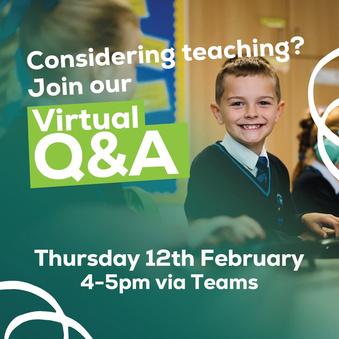Considering taking the leap into teaching? 🤔 Join one of our virtual sessions and find out teaching is for you! ✅ 
Our Head of NE SCITT, Susan Ingram, is hosting a virtual Q&amp;A tomorrow! 
📅 Thursday 12th February 
🕐 4-5pm 

Book your place here - loom.ly/3KRIjGk"