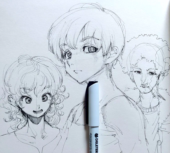 インク切れ間近のカッスカスなペンで落書き 