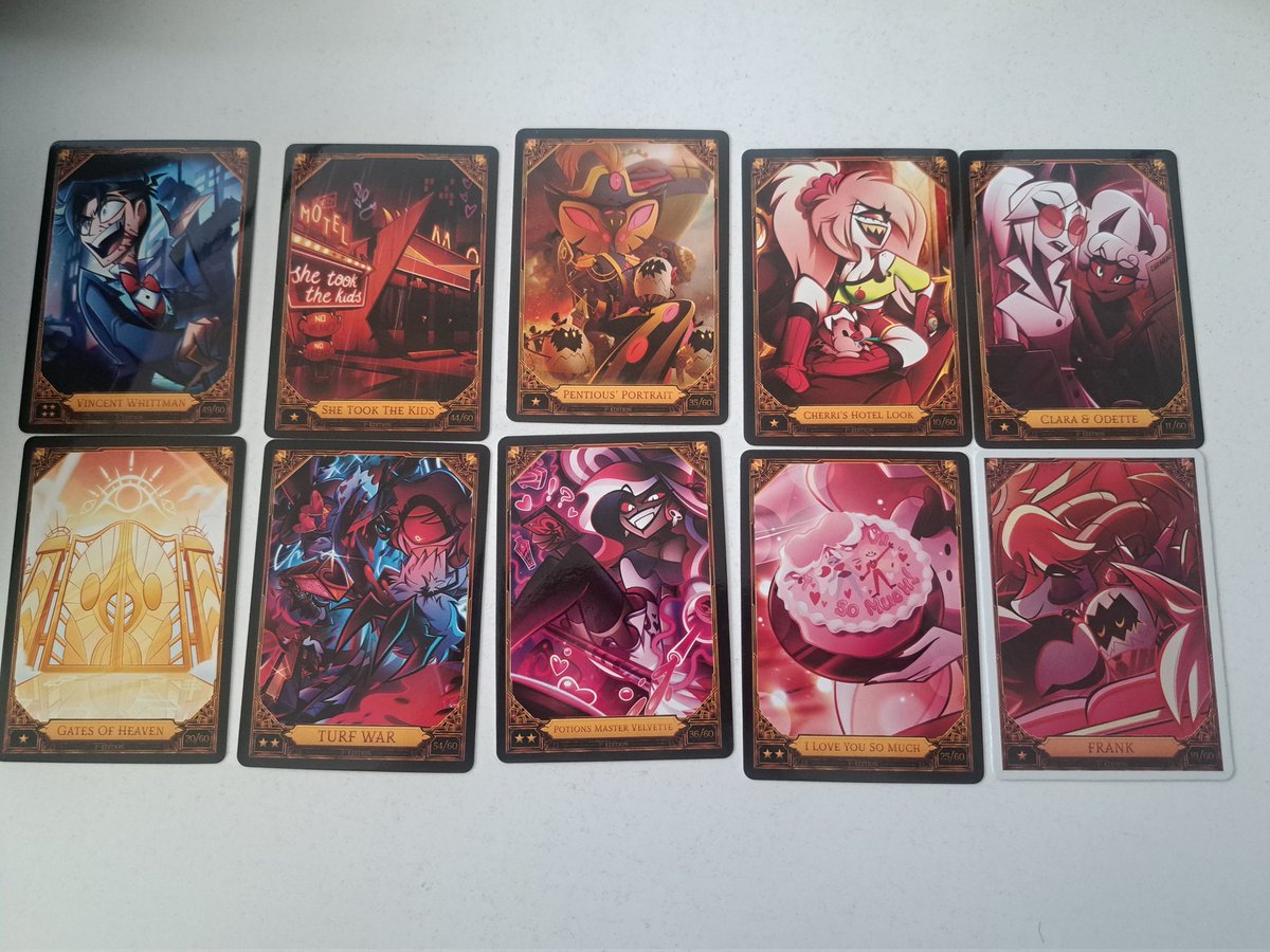 finally got my #HazbinHotel cards yippie! I'm so happy with Velvette