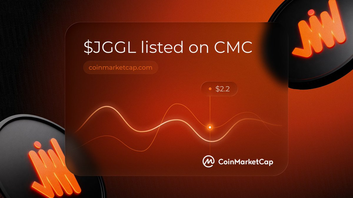 ⚡️ $JGGL listed on CMC!

🚀 JGGL token is officially live on <a href="/CoinMarketCap/">CoinMarketCap</a>

A major step toward greater global visibility, deeper liquidity, and broader adoption of JGGL creator network.

💥 Track the chart, watch the metrics: we’re just getting started!
coinmarketcap.com/currencies/jgg…
