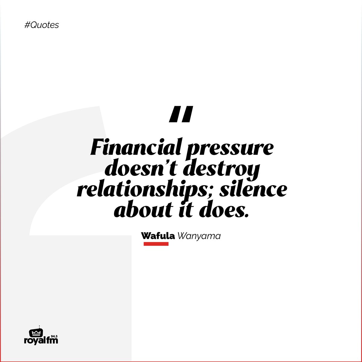 RoyalFMRwanda's tweet photo. .@wanyama__wafula : Intentionality, communication, and financial honesty are the keys to love surviving money pressure. #WednesdayMoneyMatters https://t.co/jLZo5Epwyu