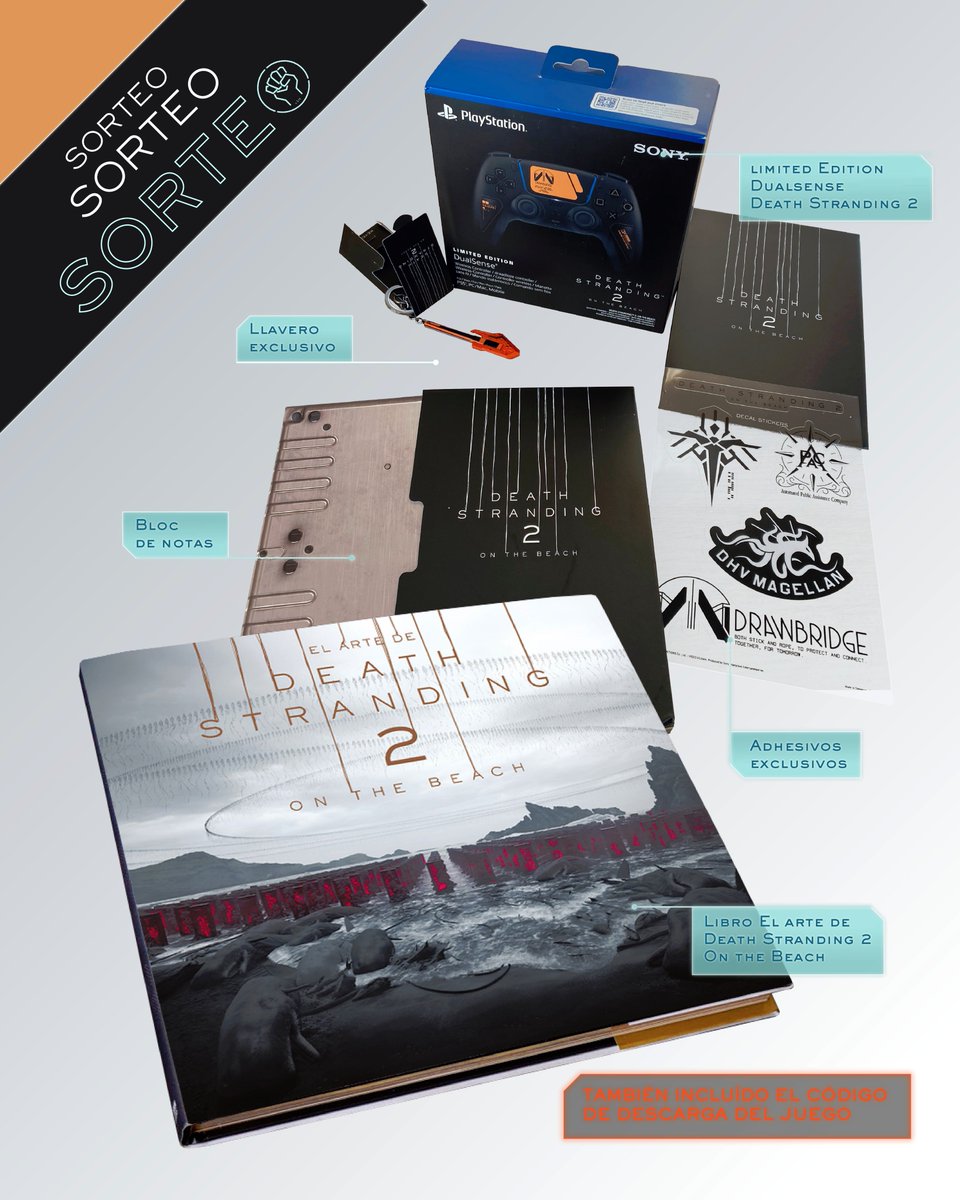 ¡Atención, portadores!🙋

Sorteamos 1 ejemplar de EL ARTE DE DEATH STRANDING 2 + pack merchandising exclusivo. Participa en 3 pasos:

1⃣ Sigue a <a href="/NormaEditorial/">Norma Editorial</a> 
2⃣ Comenta 
3⃣ Comparte

⏳Sorteo activo hasta el 20/02.

Solo mayores de edad y residentes en España (península).