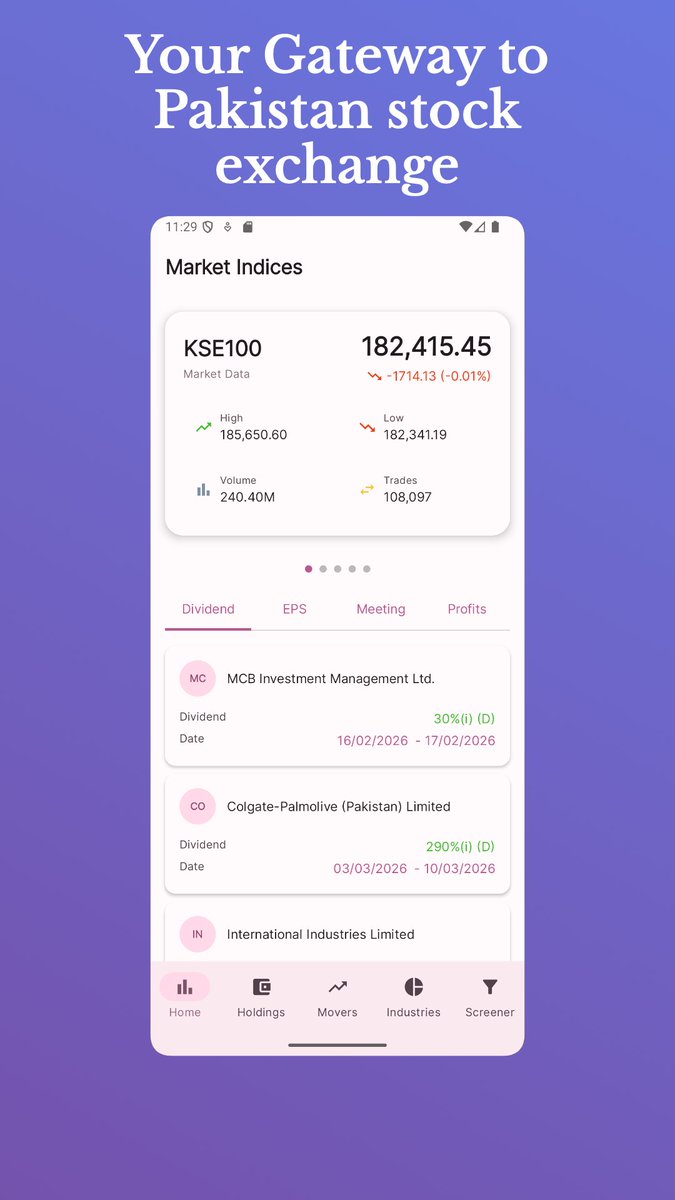 sarimkh81060764's tweet photo. 🚀 Just launched!
Track PSX 🇵🇰 – Pakistan Stock Exchange markets with real-time data, indices, charts &amp; portfolio insights — built for investors &amp; traders 📊🔍

👉 Download now: https://t.co/MZrtTTTIiS

#PSX #KSE100 #PakistanStockExchange #StockMarket #Investing #Trading https://t.co/5LW6QMrSJh