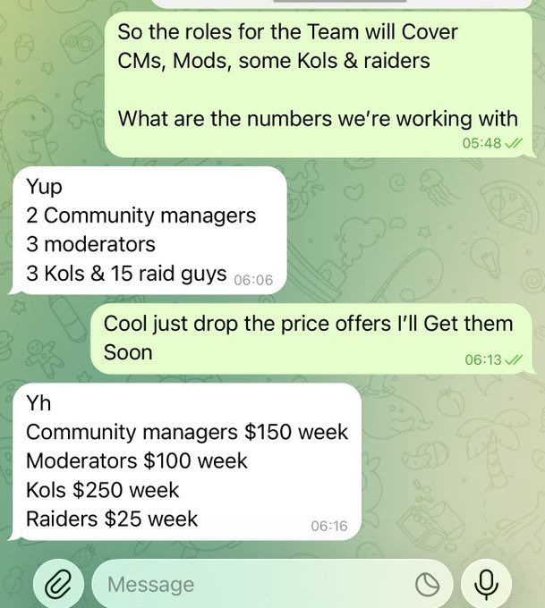 We're Hiring 🚨

2 Community managers $150/week
3 Mods $100/Week
3 KOLs $250/week
15 raiders $25/week

if you're interested 
~Comment your telegram Handle
~Like &amp; Retweet 

gm