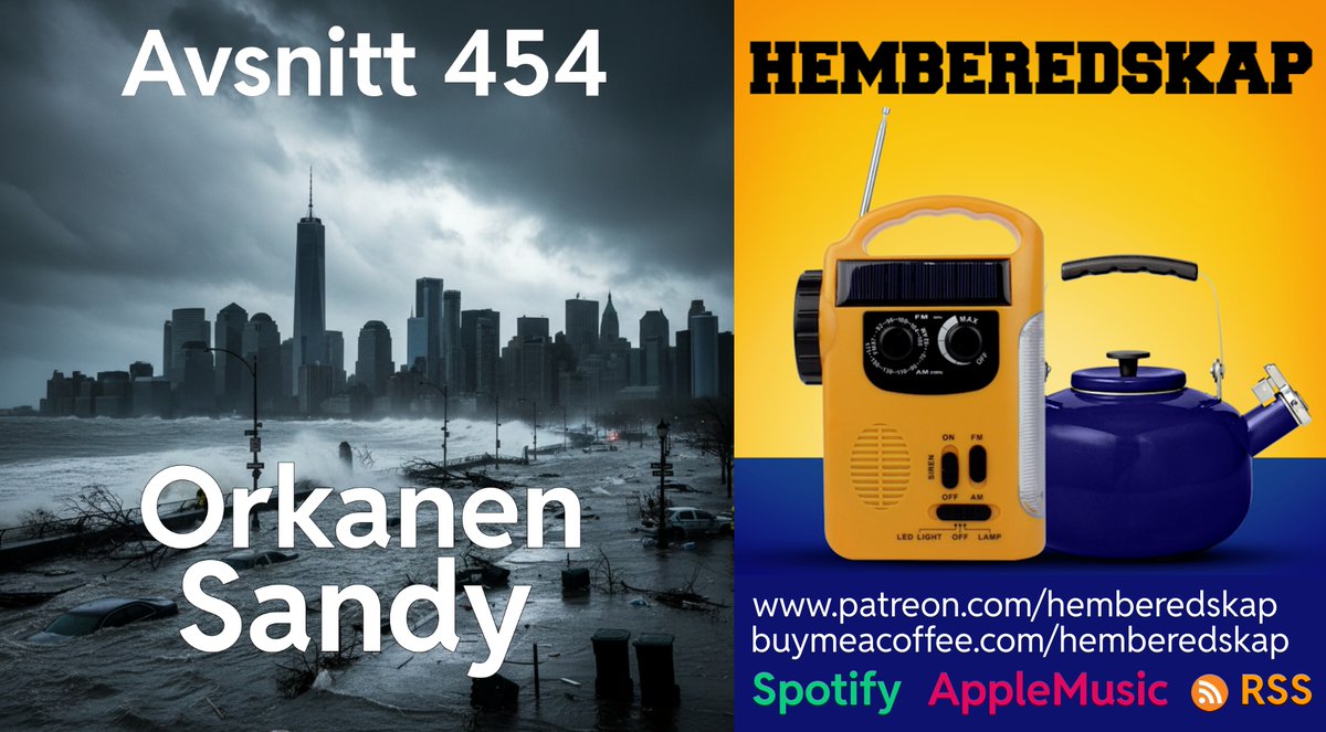 hemberedskap.libsyn.com/454-orkanen-sa… I vår serie om verkliga händelser tittar vi tillbaka på Orkanen Sandy. Berättelser, effekterna och lärdomarna från vad som händer när stormen slår till mot en storstad. #hemberedskap
