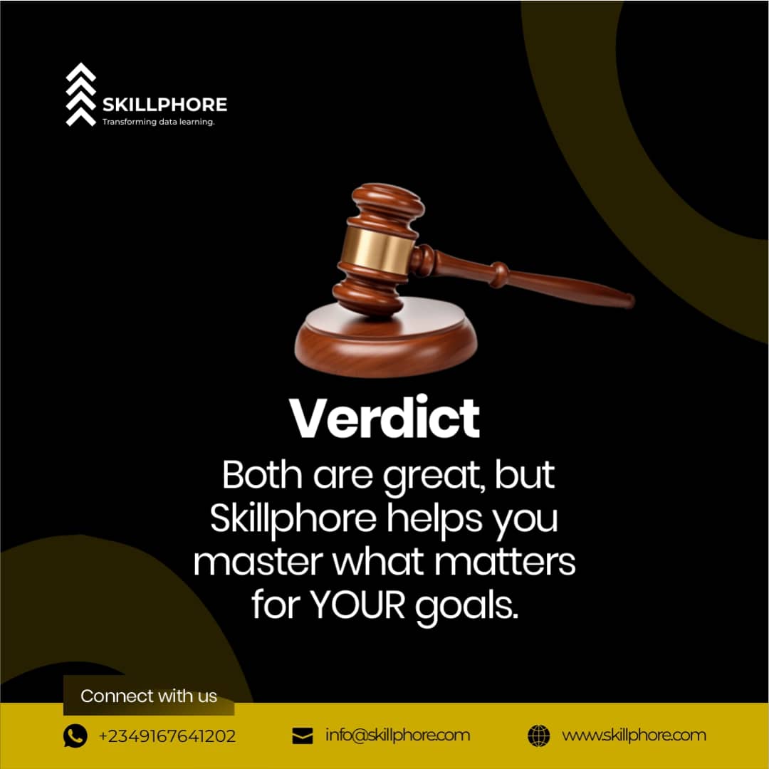 skillphore's tweet photo. Stop the "tool war" and start building your career. 

​The debate between Power BI and Tableau doesn't matter if you don't have a portfolio to back it up. At Skillphore, we move you past the debate and into the Data Lab.
#DataAnalytics #data #elearning #cohort5 #skillphore https://t.co/QOtfxJBCMn