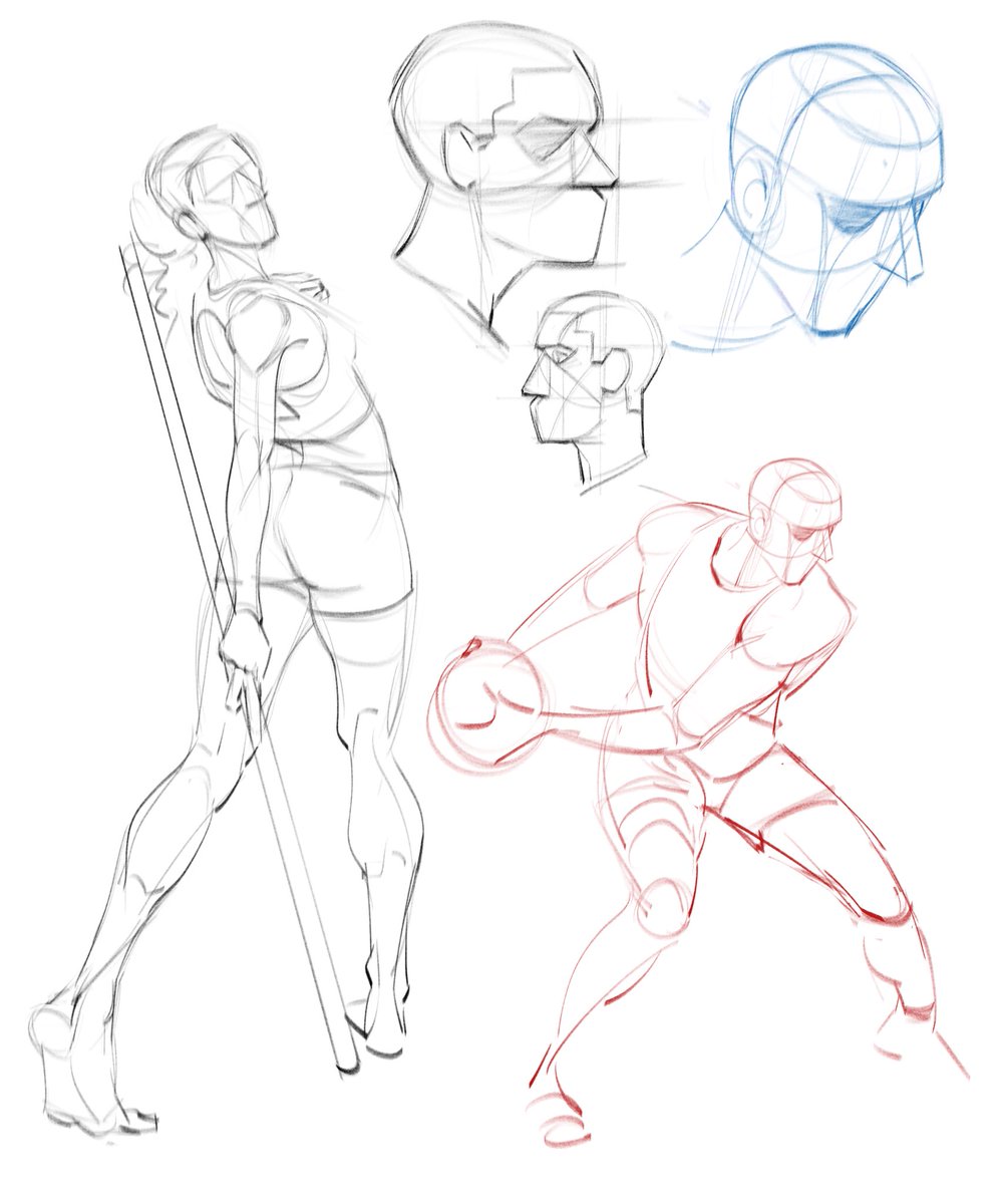 Morning sketch ☕✏️ 
head construction + pose flow.